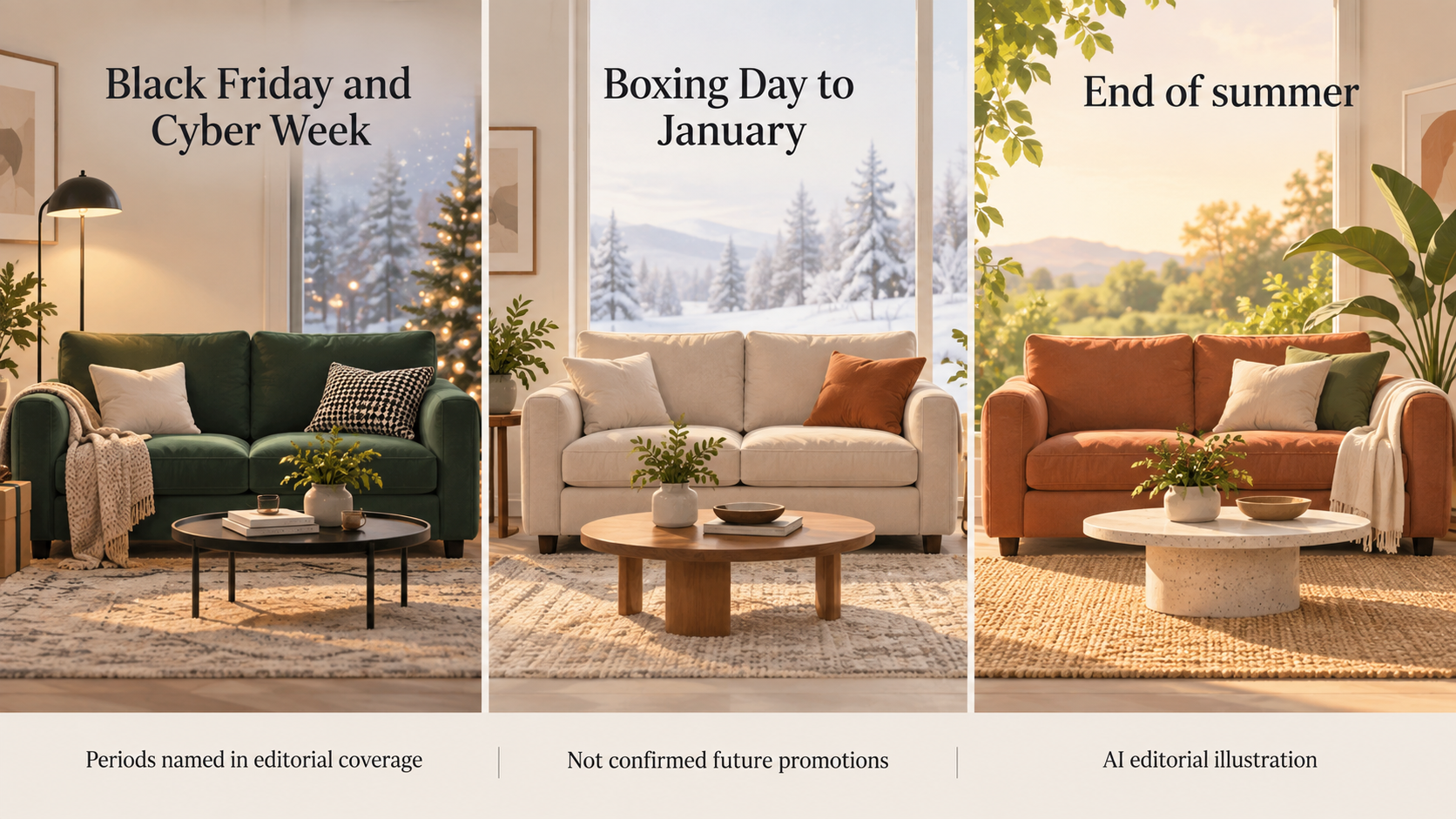 Editorial illustration for When to Buy a Sofa in the UK for Better Value