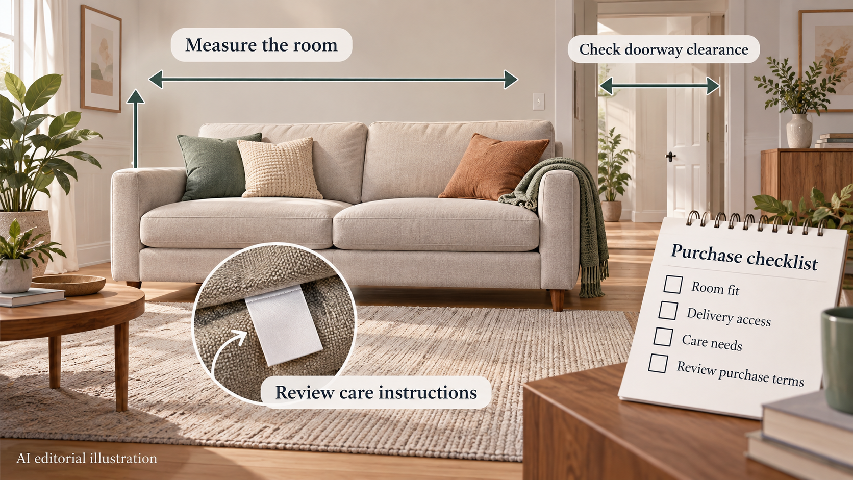 Help readers verify room fit, access, model-specific care requirements and total purchase cost before ordering